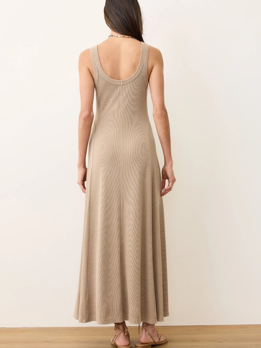 New Marine Layer Lexi Rib Sun-In Fit & Flare Dress in Cocoa Size Small - Picture 3 of 12